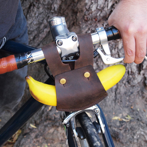 Biken leather bicycle banana holster