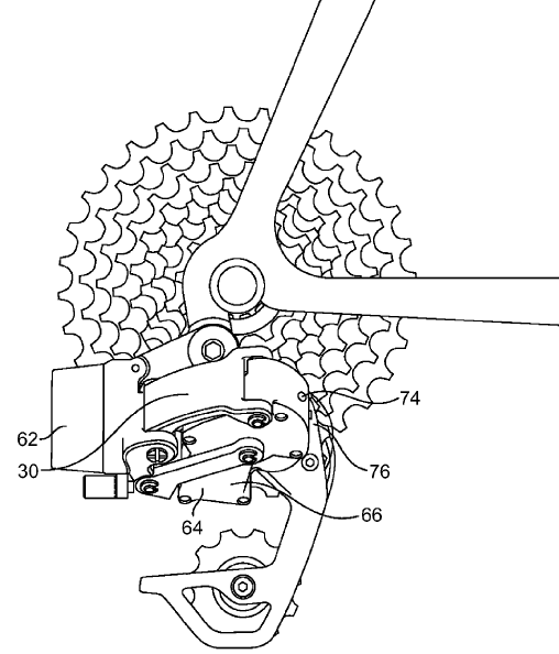 SRAM electronic drivetrain patent application drawings for road and mountain bike groups with wireless options
