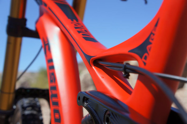 2015 Ellsworth Dare Carbon downhill mountain bike can switch travel to become freeride bike