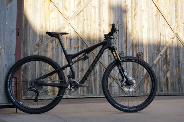 2015 Scott Spark Ultimate Di2 full suspension mountain bike with electronic fork and shock lockout and derailleurs shifting