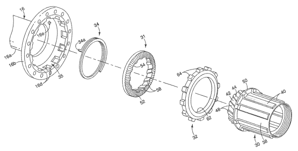 shimano scylence freehub ring drive ratchet design delivers silent drag free performance - prototype patent drawings