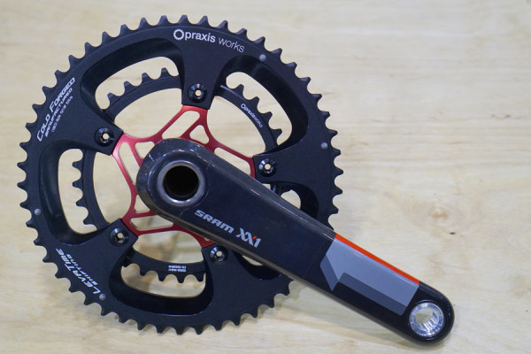Kent Eriksen machined alloy crankset spider to convert 1x mountain bike cranksets to run road double chainrings