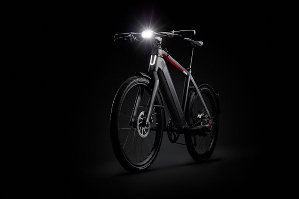 Stromer ST2 S e-bike, angle w lights