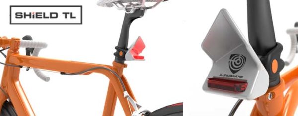 ilumaware shield tl bicycle tail light reflects automobile crash avoidance radar so the car will not hit a cyclist