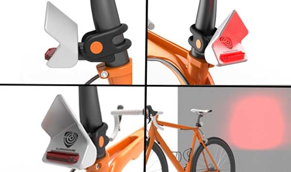 ilumaware shield tl bicycle tail light reflects automobile crash avoidance radar so the car will not hit a cyclist