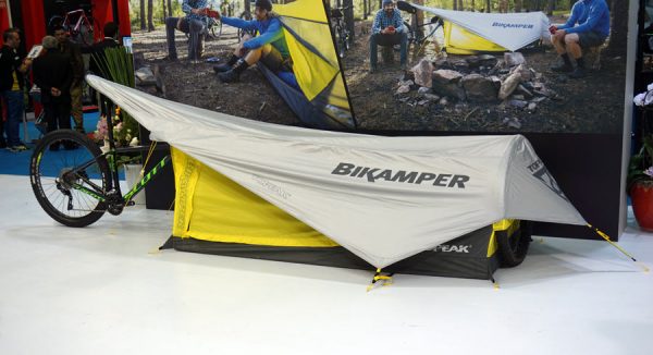 Topeak Bikamper bikepacking tent that uses bicycle as its frame