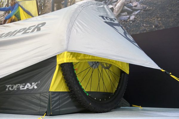 Topeak Bikamper bikepacking tent that uses bicycle as its frame