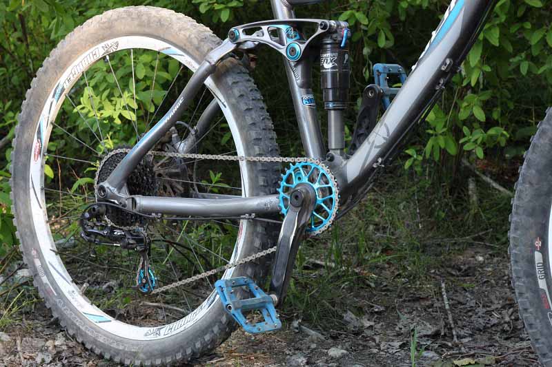 KA Engineeringaluminum chainring and pulley wheels on bike
