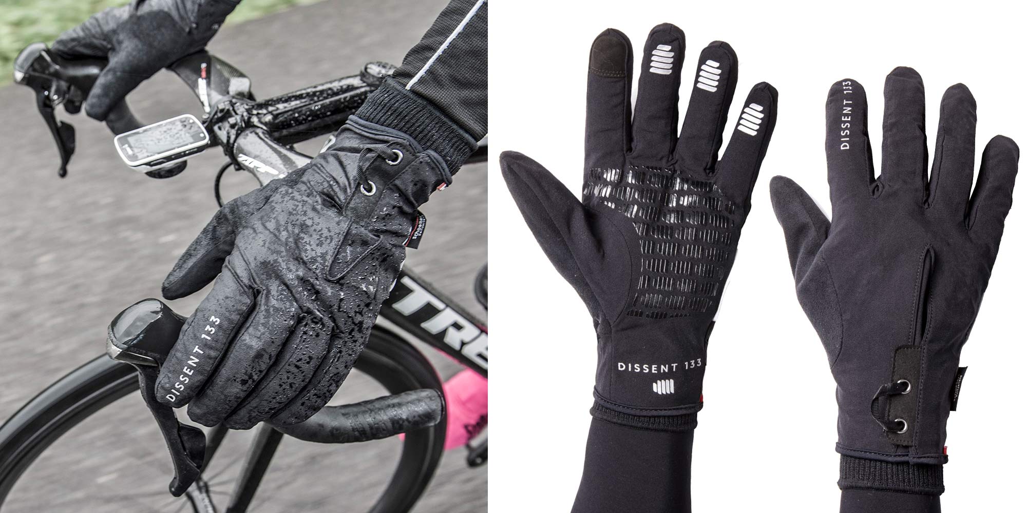 Dissent 133 by TheRiderFirm layered winter biking gloves wet cold cycling glove system OutDry waterproof shell glove