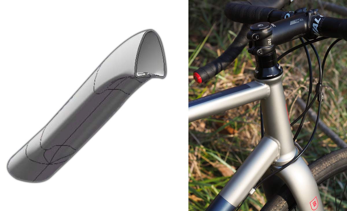 Breezer's D'Fusion tube shaping increases contact area between the down- and top-tubes and the head tube while also maximizing perch