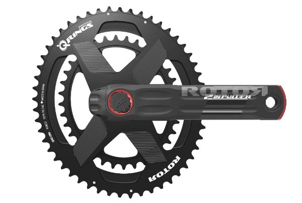 first look at new Rotor Aldhu 2inPower dual sided power meter cranksets with oval or round chainrings