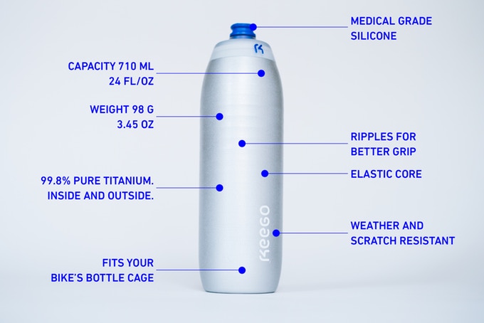 Keego promises the world's first squeezable titanium water bottle