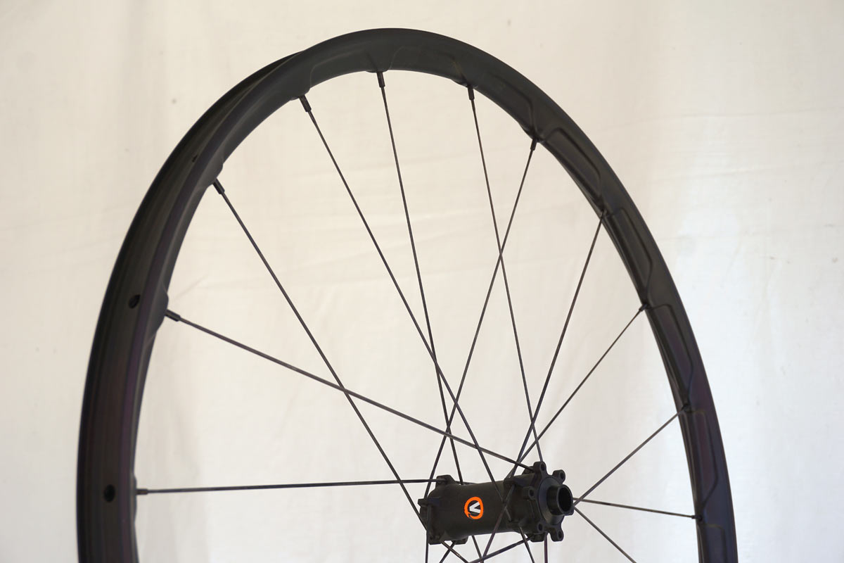 alchemist RR2 carbon fiber XC Marathon mountain bike wheelset with angled ratchet ring hub engagment
