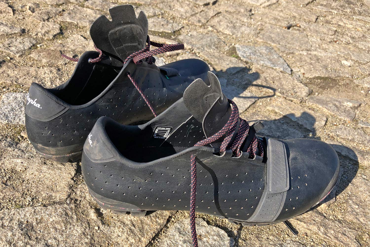 Rapha Explore shoes, carbon-soled off-road gravel adventure bike riding shoes