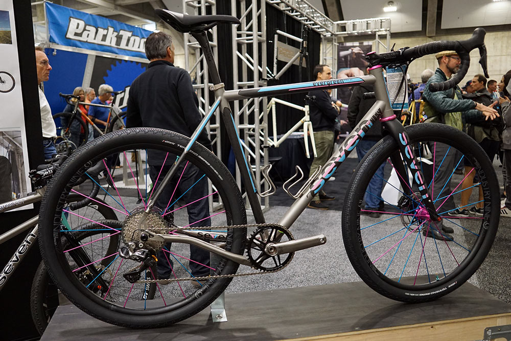 seven cycles custom titanium and carbon fiber summer scrambler gravel all-road bike
