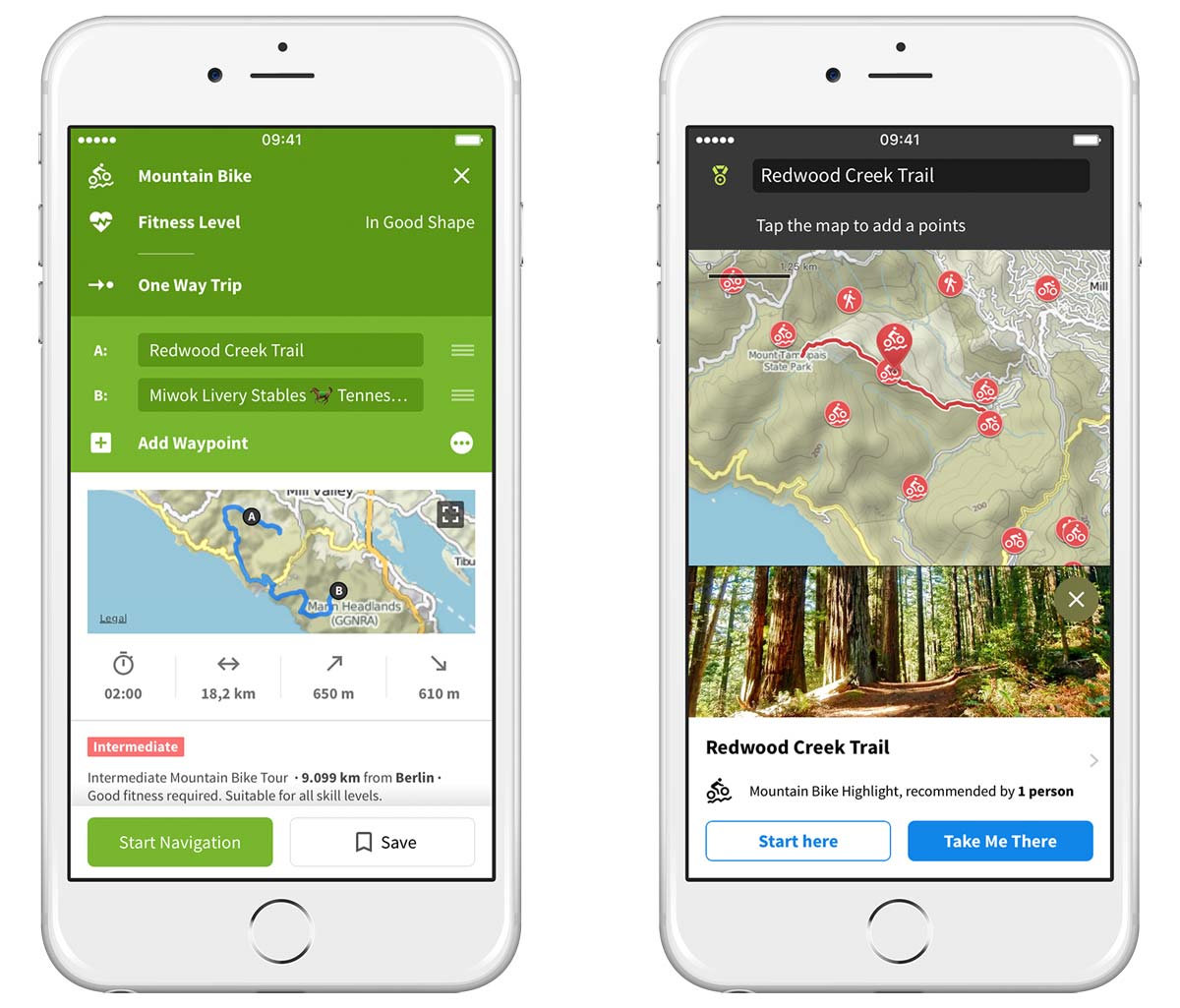 komoot lets you plan mountain bike routes and navigates you through the trail