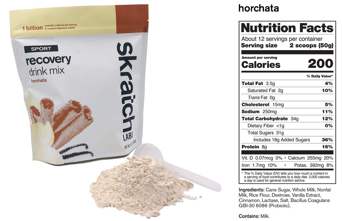 skratch labs horchata rice and milk based recovery protein drink mix for cyclists and runners and triathletes