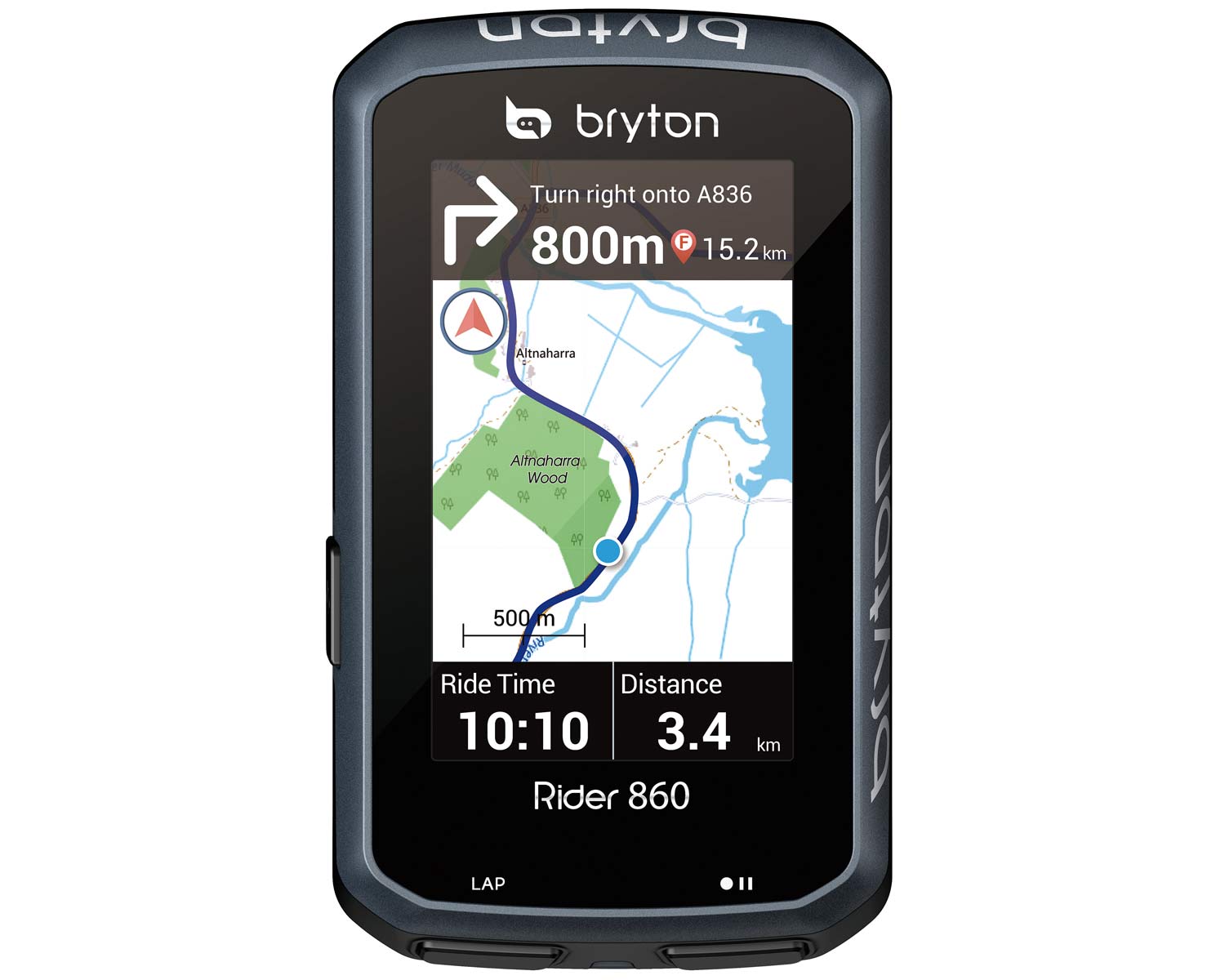 Bryton Rider 860 full-color, touch-screen Android cycling computer