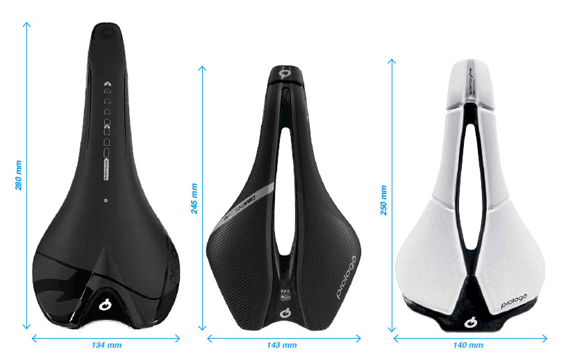 how much shorter is the prologo m5 saddle than the standard scratch saddle