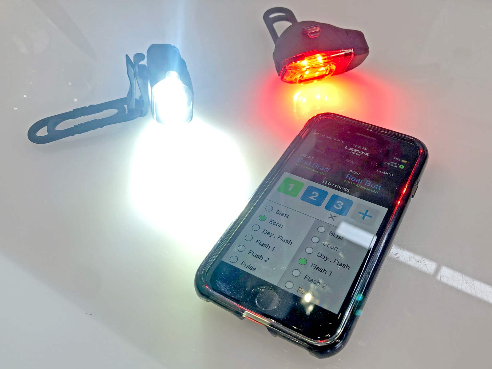Lezyne Smart Connect customizable LED bike lights, smart connected lights