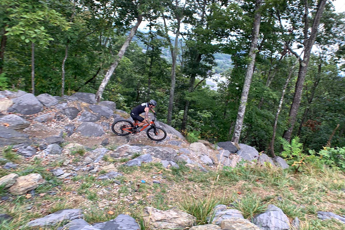 ride review of the rock garden drop in at tannery knobs mountain bike park in johnson city tennessee
