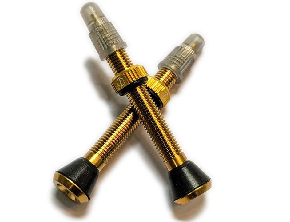 Found: Traben Titanium Tubeless Valve Stems are lighter than brass, stronger than aluminum