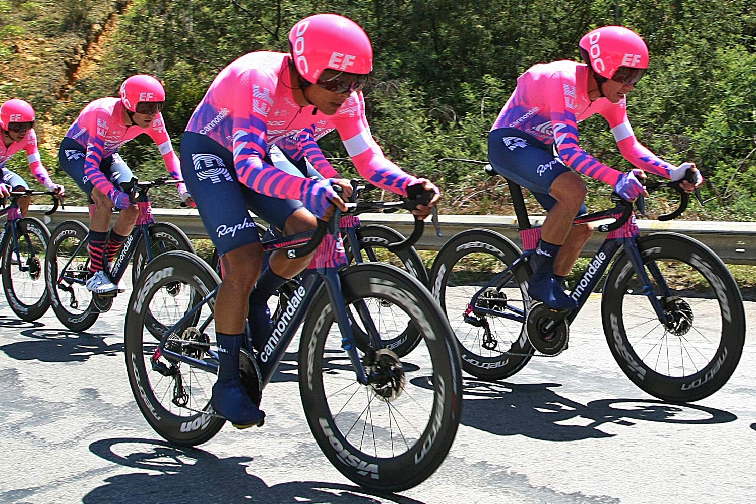EF Education First pro road tubeless, Vision Metron 81 SL  Disc tubeless wheels, Vittoria Corsa Speed TLR tubeless tires, 2020 Tour Colombia, photo by Getty sports