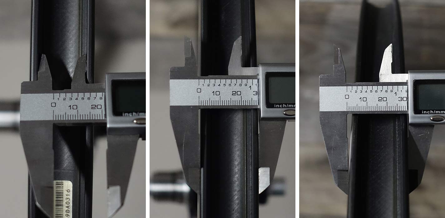 actual width measurements for princeton CarbonWorks grit 4540 gravel road bike wheels