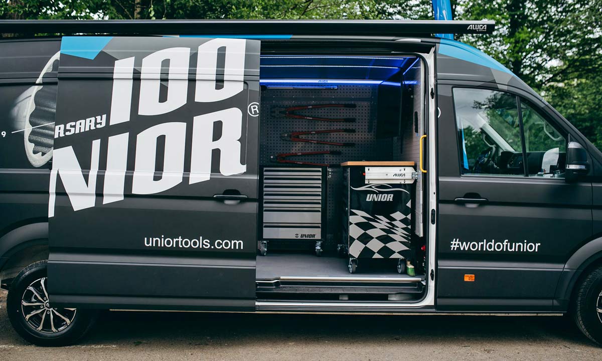 Unior Mobile Workshop Solutions, custom mobile bike shop van setup, the mechanic's #vanlife