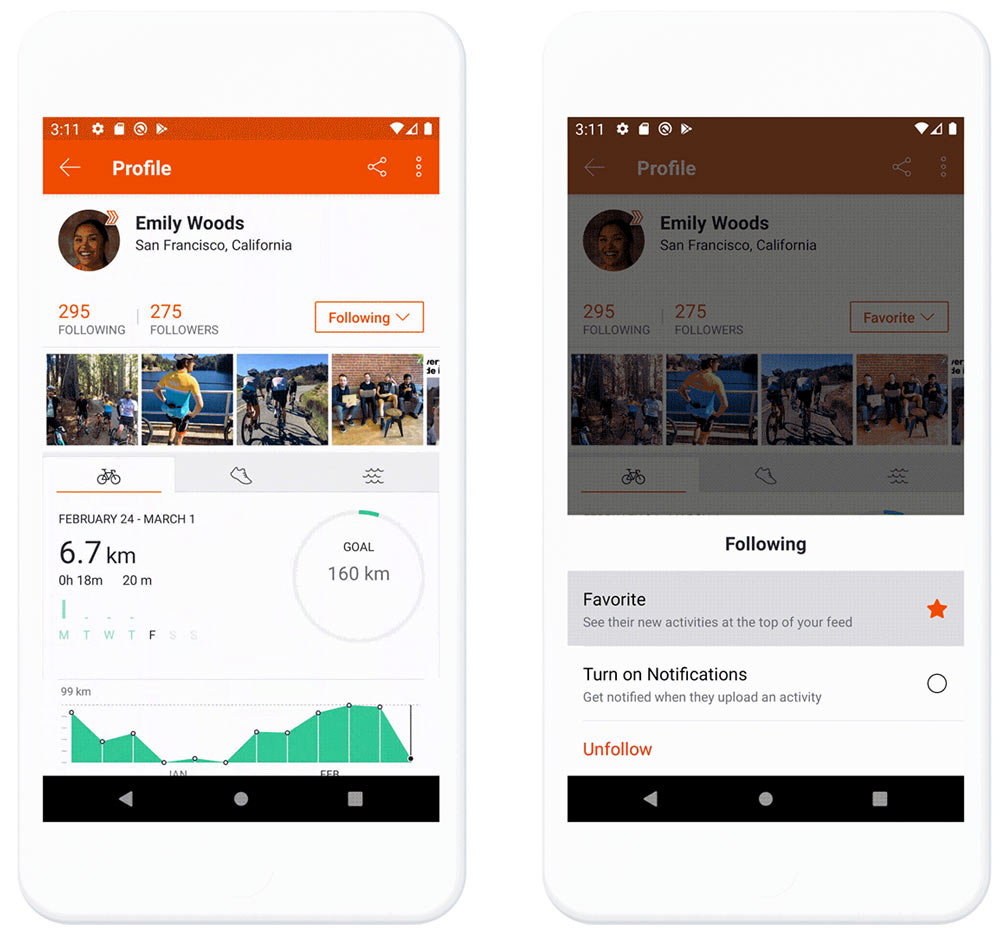 how to favorite an athlete you follow on strava so they show up first in your feed