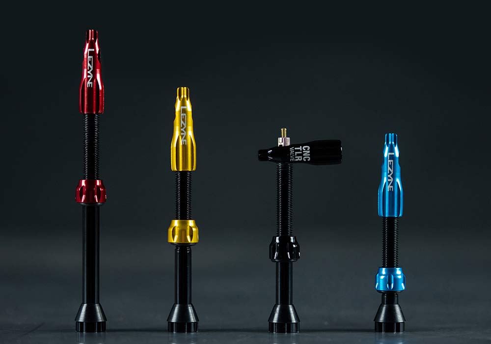 lightweight CNC machined alloy tubeless valve stems from lezyne