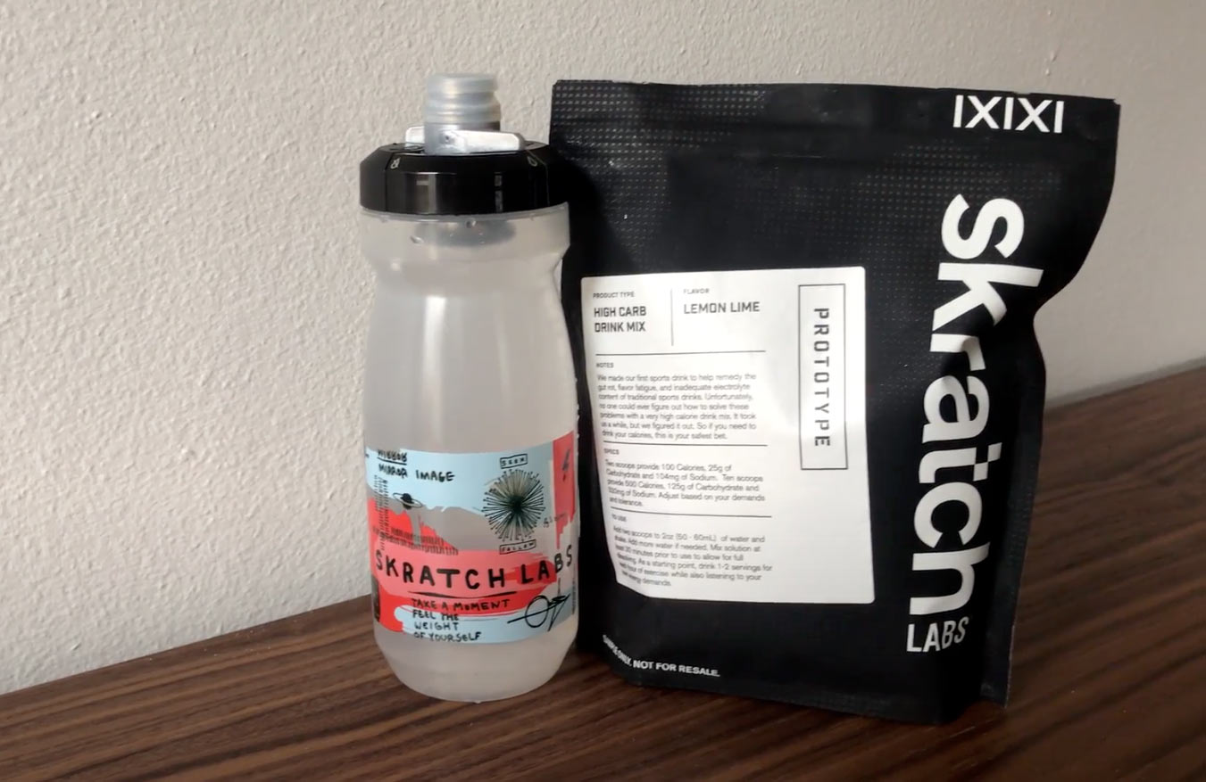 prototype skratch labs superfuel sports nutrition drink mix for endurance athletes who do not want to eat on the bike