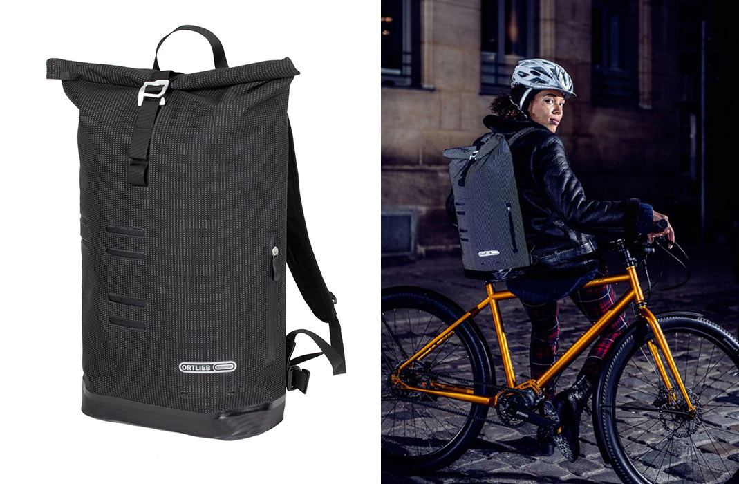 reflective commuter backpack for cyclists with waterproof construction