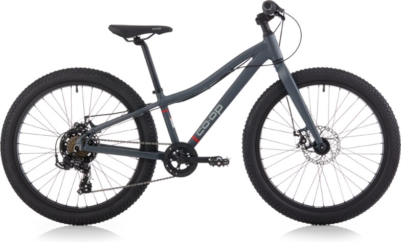 rei coop rev 24 inch wheel kids mountain bike with plus sized fat tires