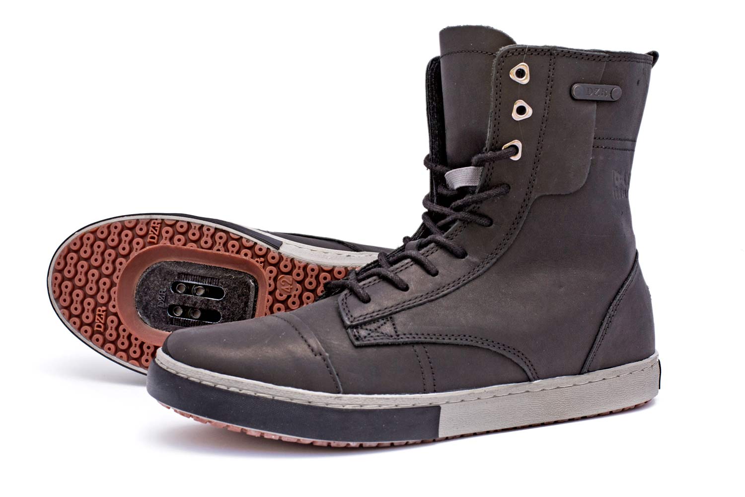 DZR Turin moto leather lace-up cycling boots