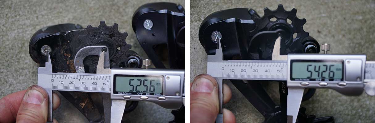 comparison of old and new sram eagle mountain bike rear derailleurs for 2021 upgrade
