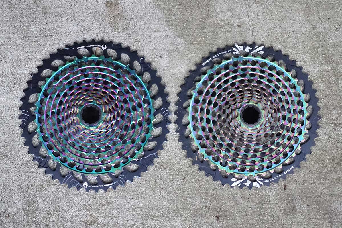 sram eagle 50-tooth and 52-tooth cassette size comparison