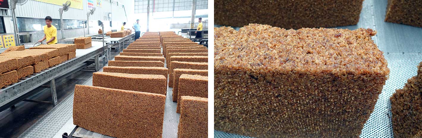 rubber latex is dried and chopped before being processed into blocks for transport to customers