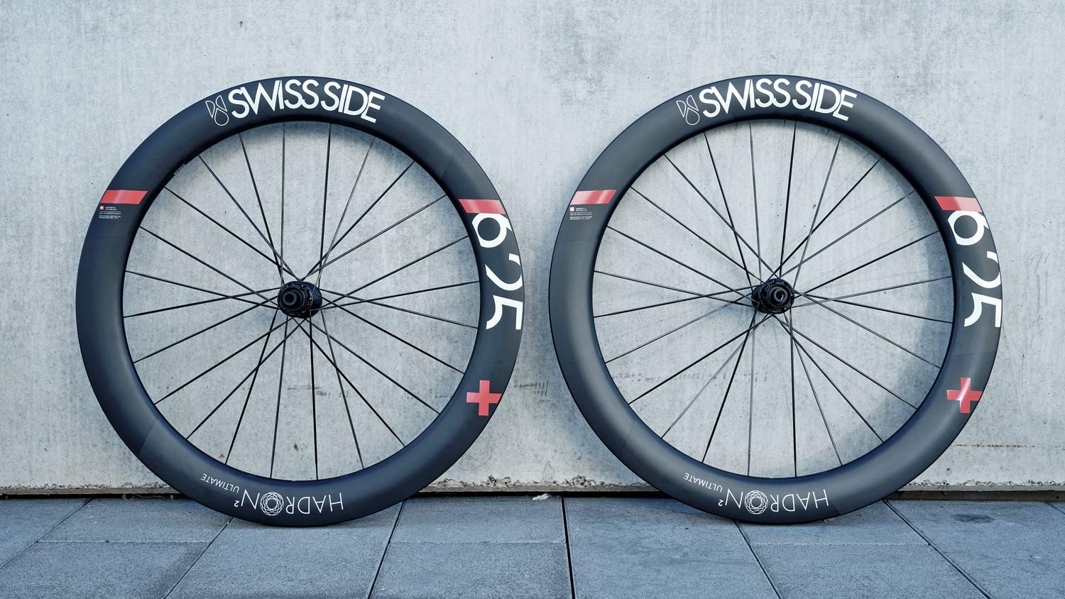 Swiss Side Hadron2 Ultimate aero road wheels, aerodynamic wide tubeless deep carbon road bike wheels, 625 wheelset