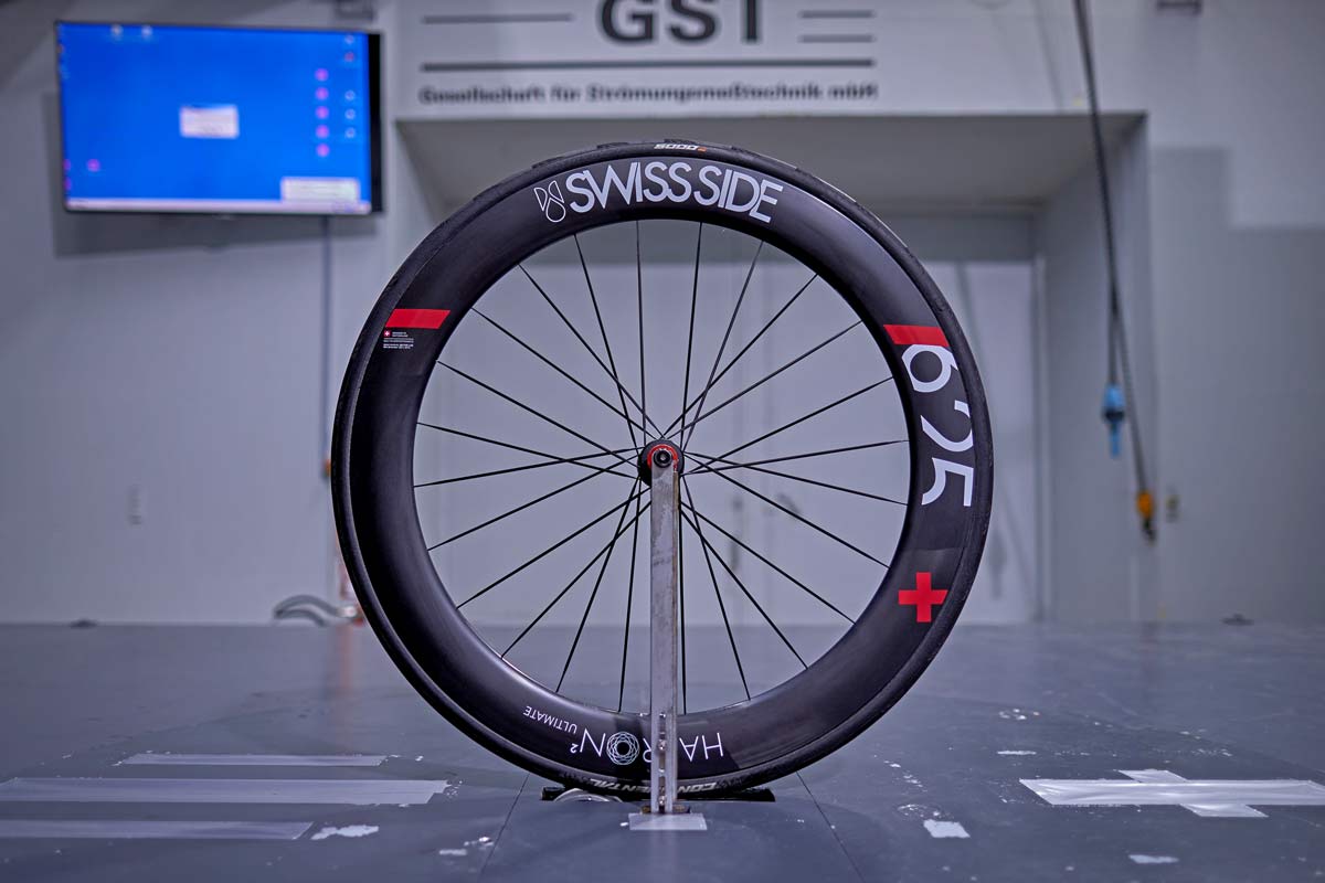 Swiss Side Hadron2 Ultimate aero road wheels, aerodynamic wide tubeless deep carbon road bike wheels, GST wind tunnel