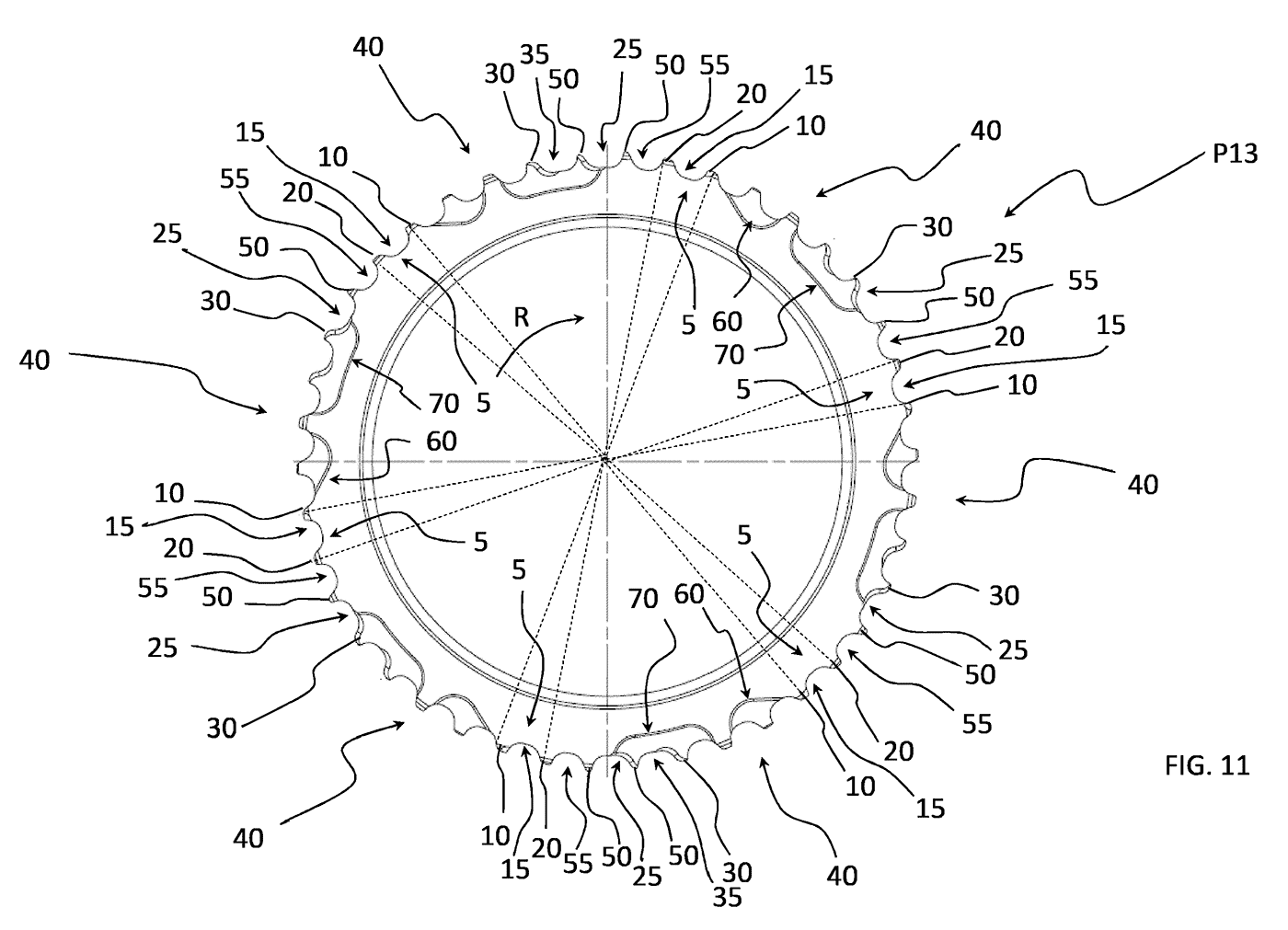 campagnolo 13 speed cassette with new wide range gearing patent drawing