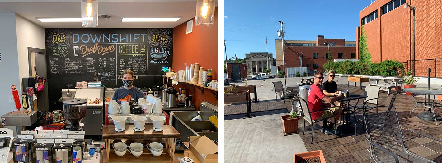 downshift coffee shop and bike shop in downtown roanoke virginia