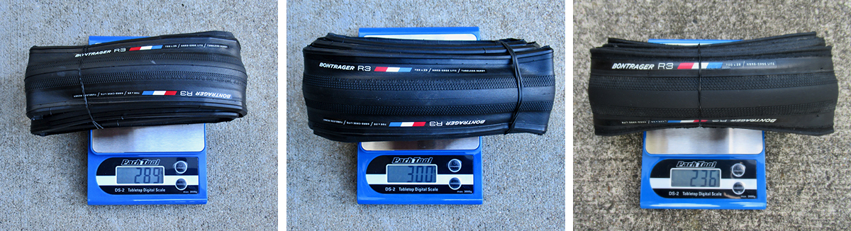 Bontrager R3 size and weight comparison 