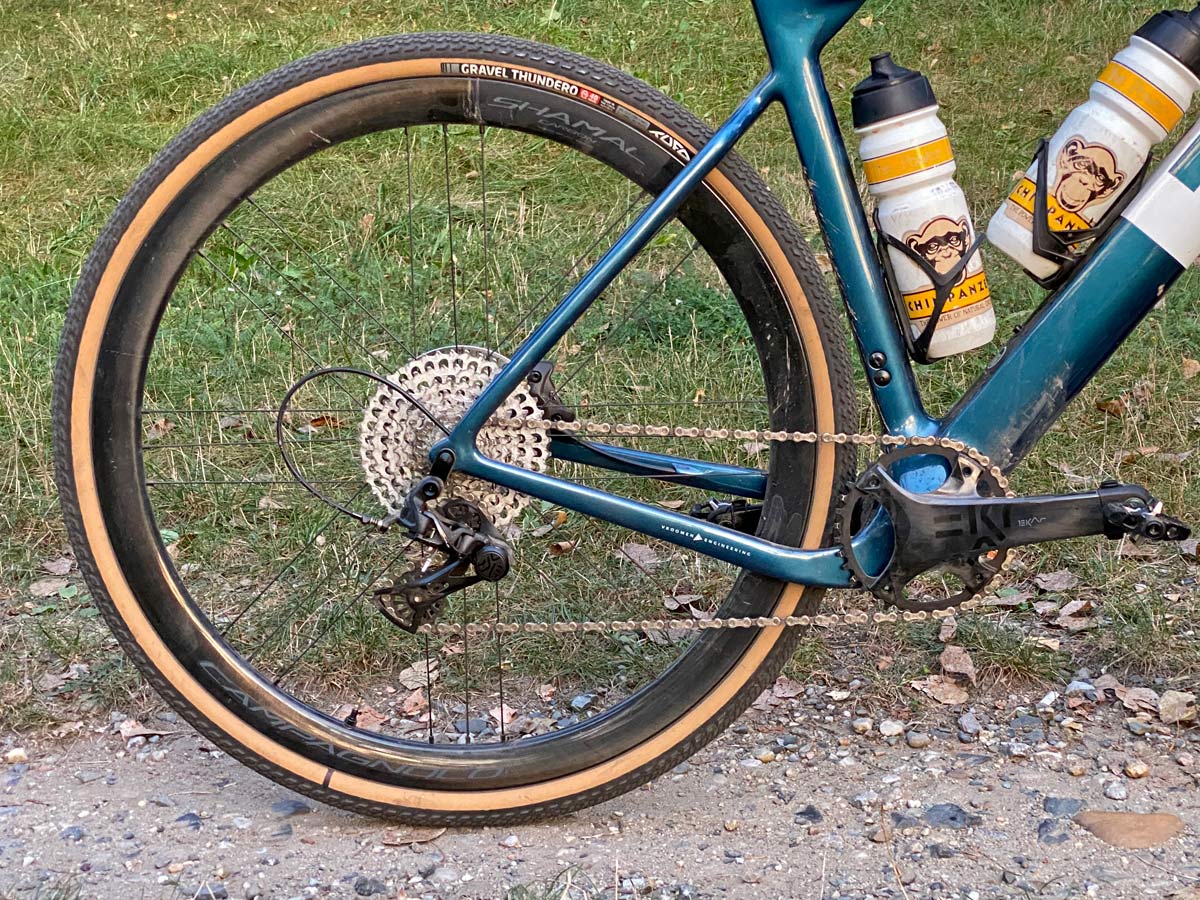 Campagnolo Campy Ekar 1x13 gravel bike component breakdown, drivetrain detail
