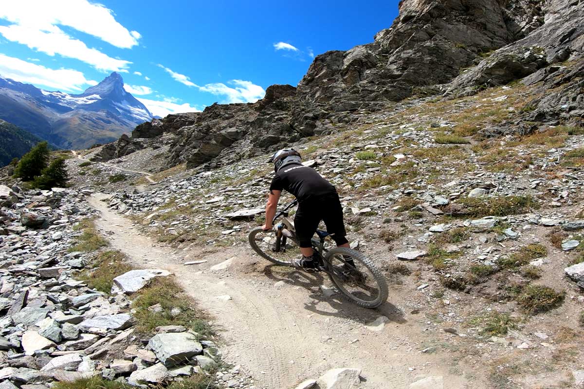 graham upton cannondale bikes riding dusty singletrack blue bird day zermatt switzerland