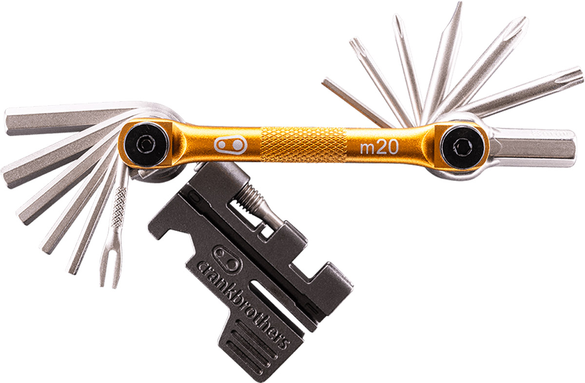 crankbrothers multitool m20 with tubeless repair plugs for mtb