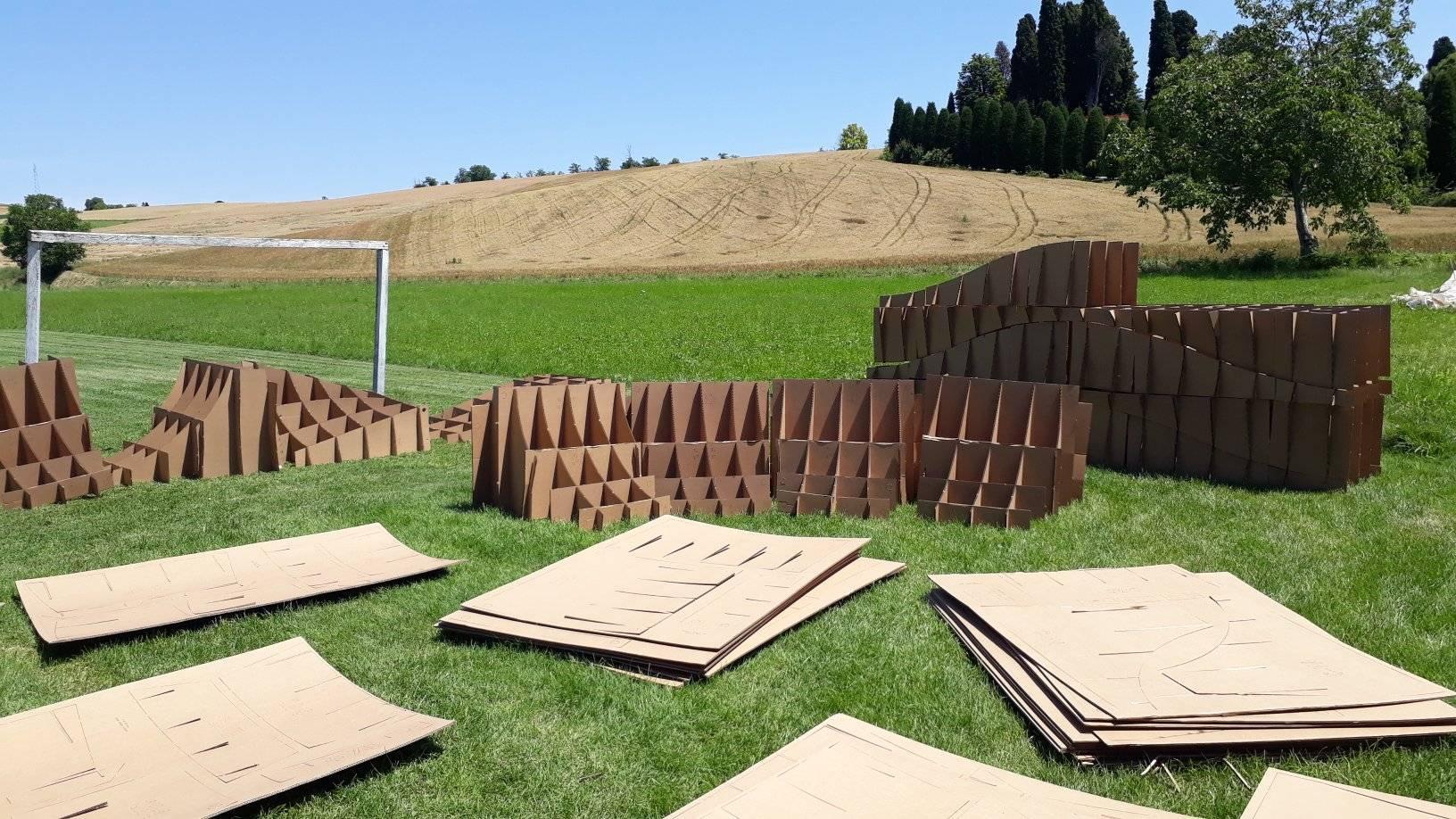 perfect pump track with cardboard forms from Easy Pumptracks