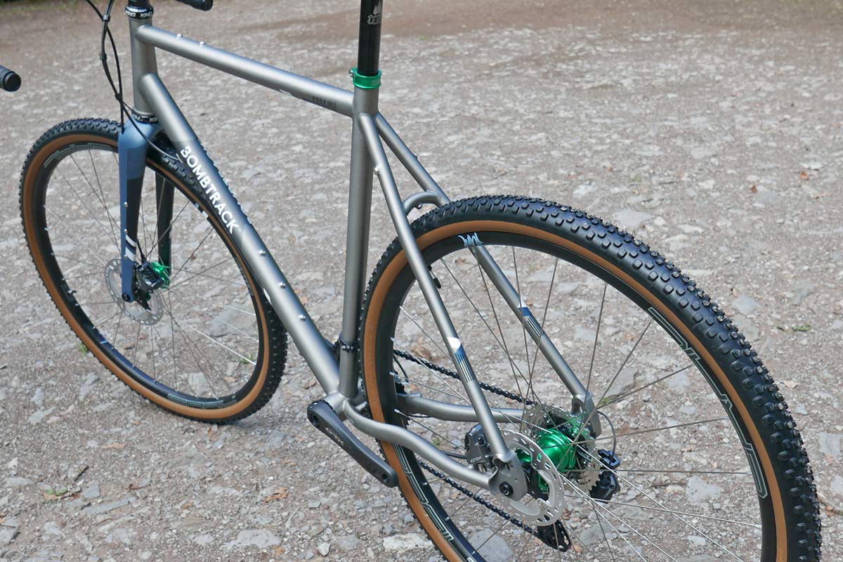 2021 Bombtrack Hook EXT Ti gravel bike, titanium adventure bikepacking gravel bike frameset, non-driveside rear