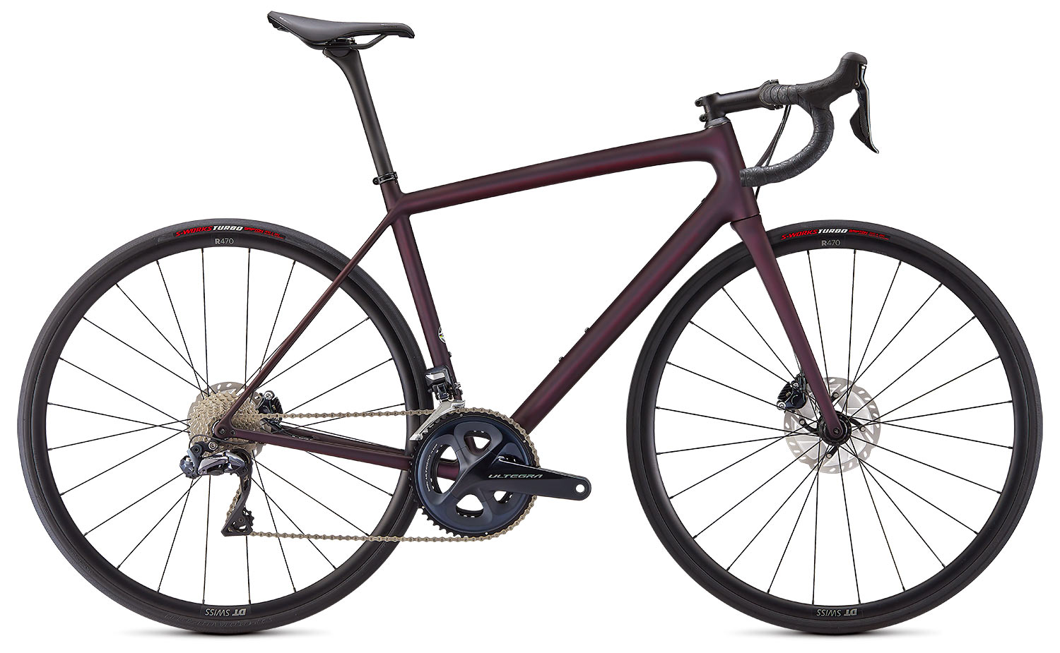 new specialized aethos lightweight carbon road bike in expert build trim and red tint paint scheme