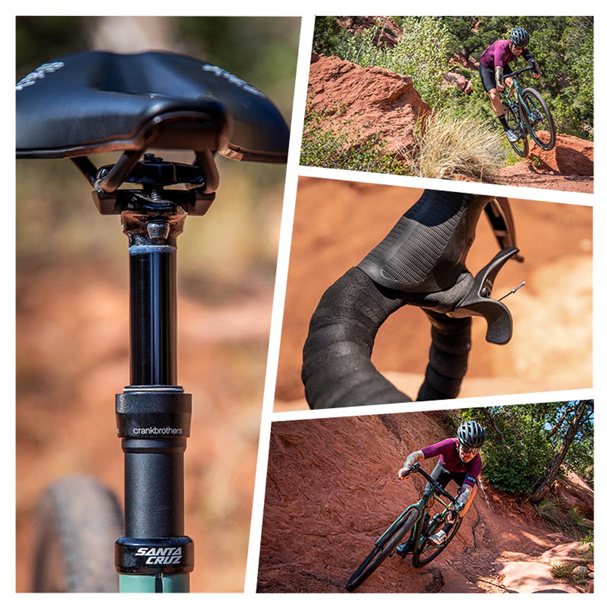 Crankbrothers Highline XC / Gravel dropper post two way remote collage